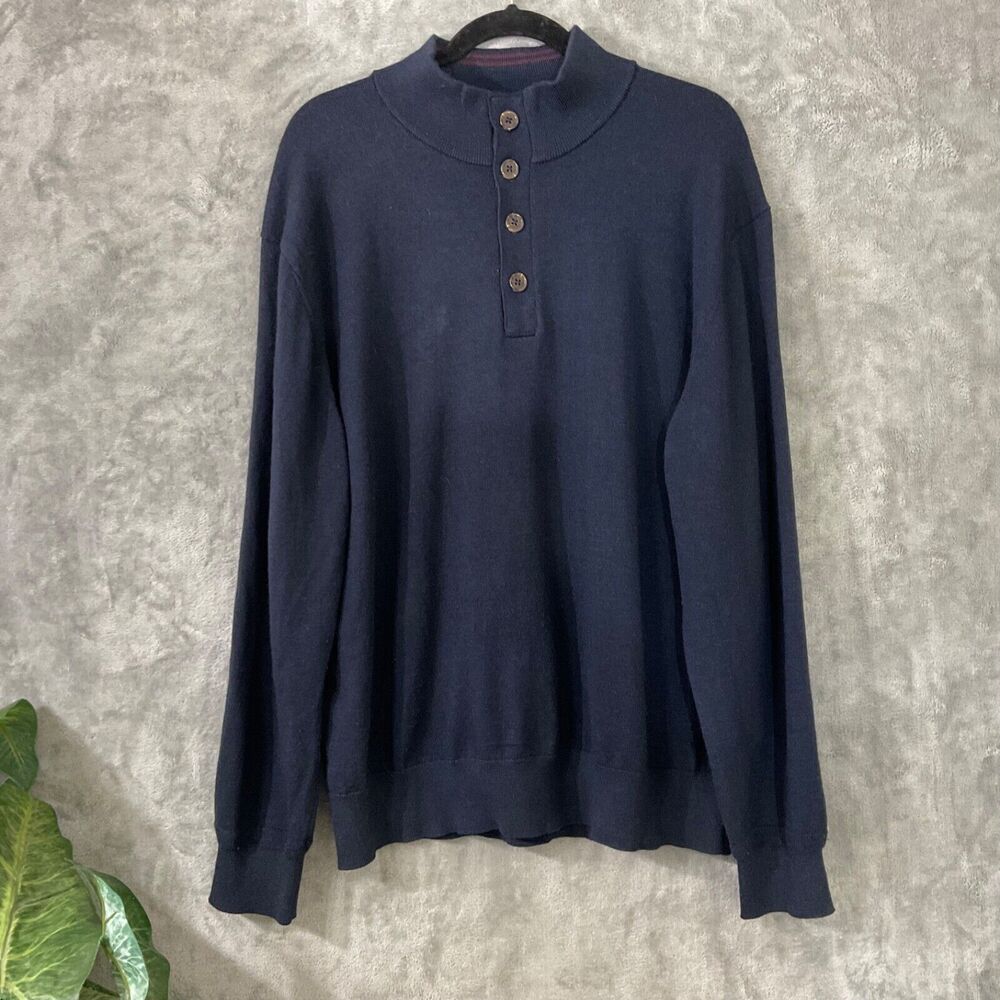 ORVIS FLY FISHING SWEATER MERINO WOOL PULLOVER 1/4 button MEN'S SZ XL Bloke Core
